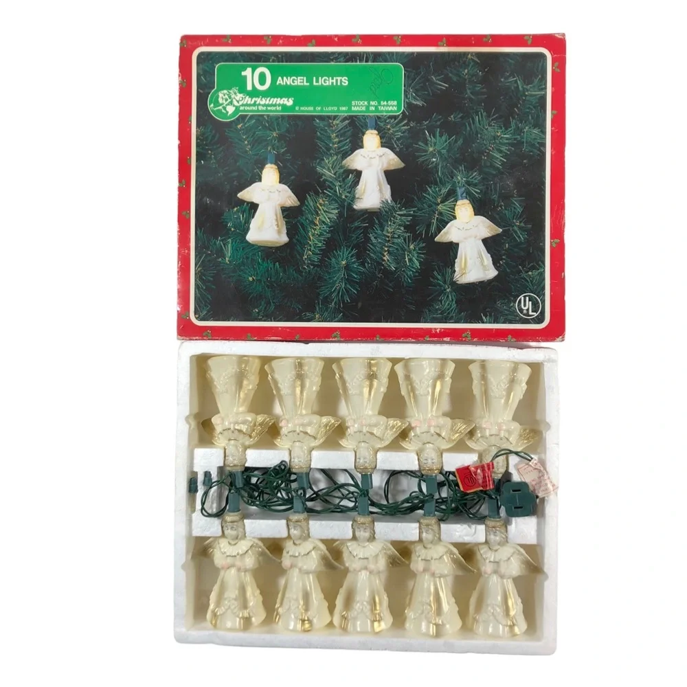 Vintage House of Lloyd 1987 Christmas Around the World 10 Angel Lights #54-558